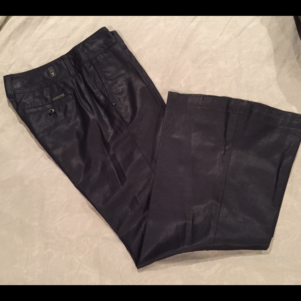 7 For All Mankind Shiny Leather-Look Slacks. P1