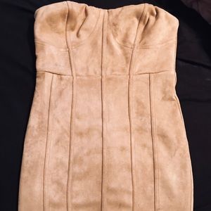 Suede tan tube dress