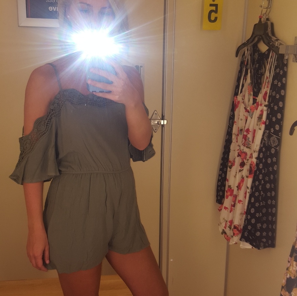 Army green romper
