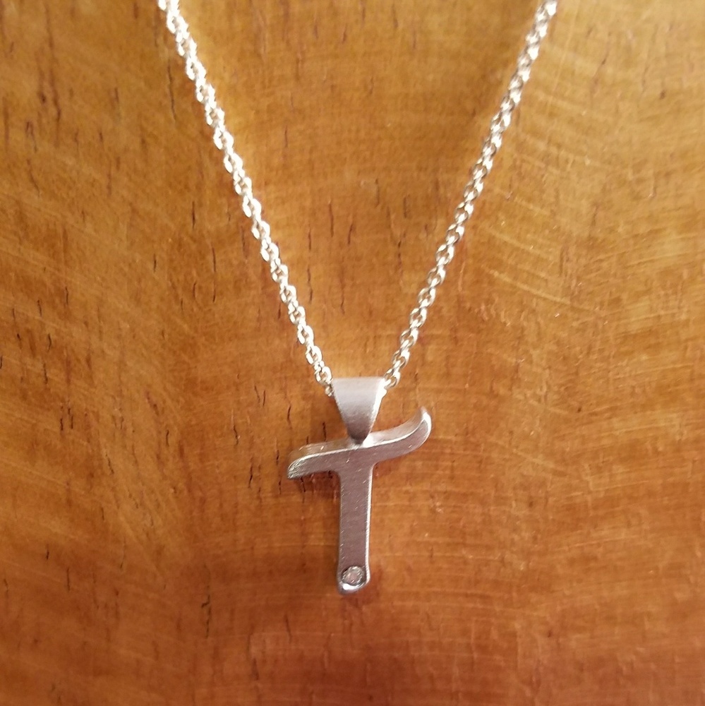 Sterling silver chain with a letter initial
