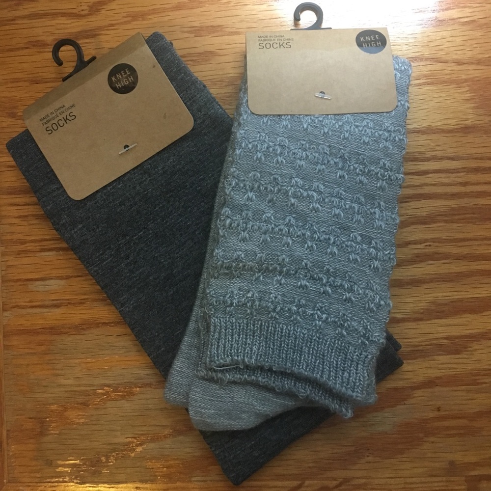 UO Grey Knee High Socks