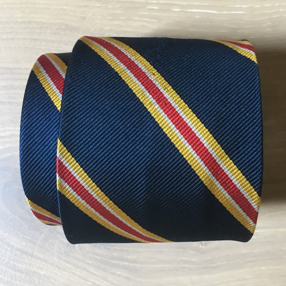Men's Tie | Stripped Navy Yellow Red