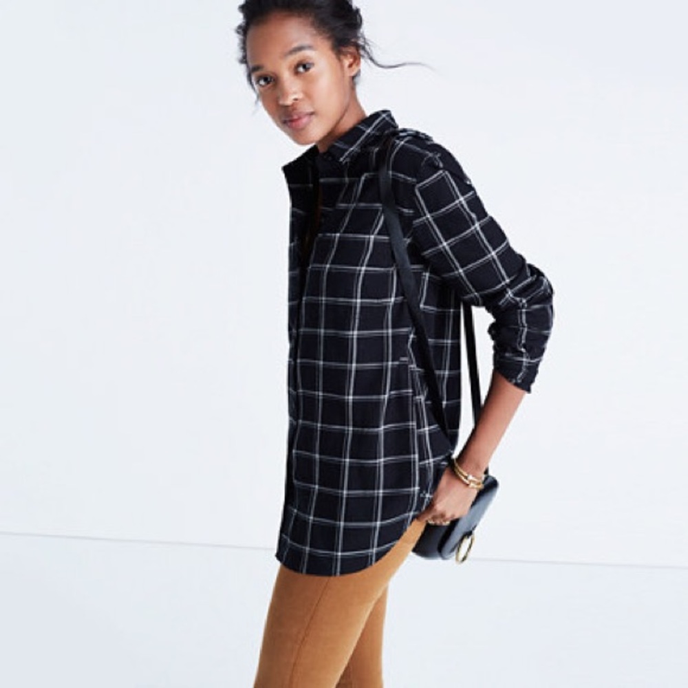 Madewell ex boyfriend button down in windowpane