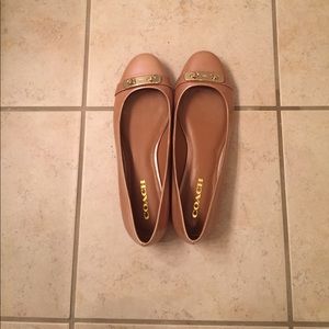 NWOT coach shimmery nude flats!
