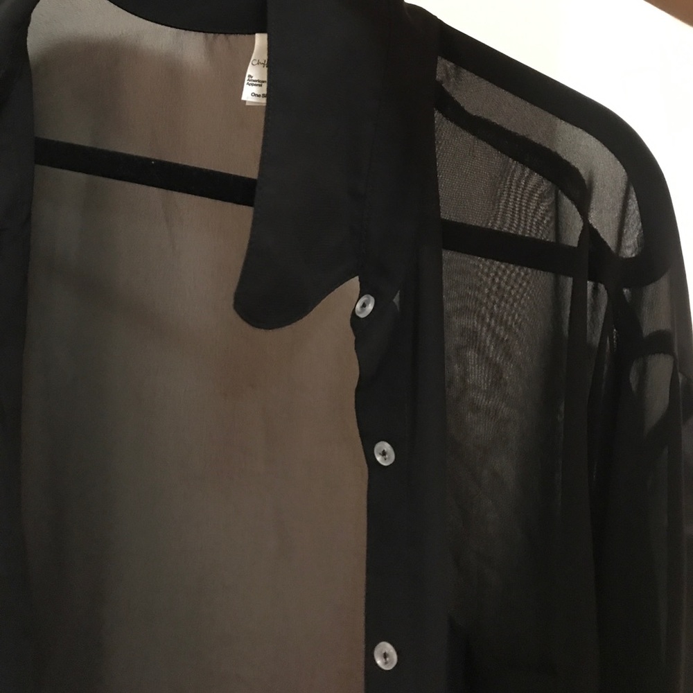 American Apparel Sheer Chiffon Button Down