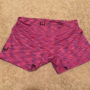 Pink WOD GEAR striped shorts. Size L