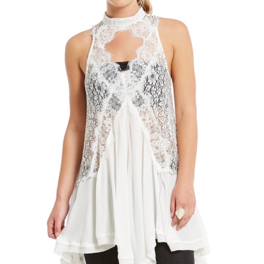 Free People Woven Tell Tale Heart Lace Tunic