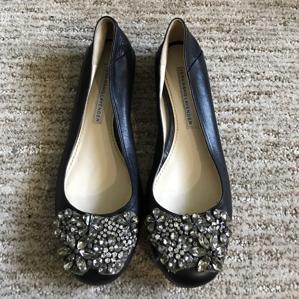 Vera Wang - Rhinestone Ballet Flat - Size 5.5