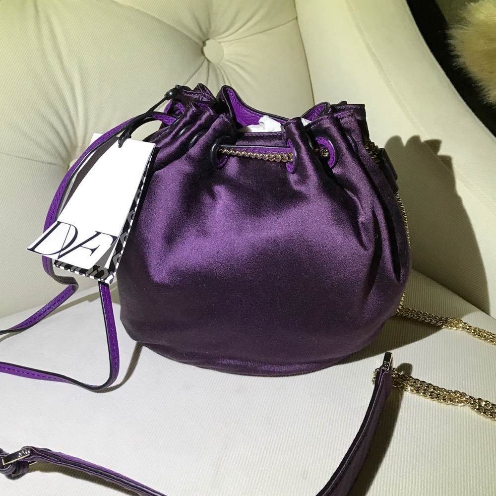 ( DVF) Diane von FURSTENBERG  purple satin purse
