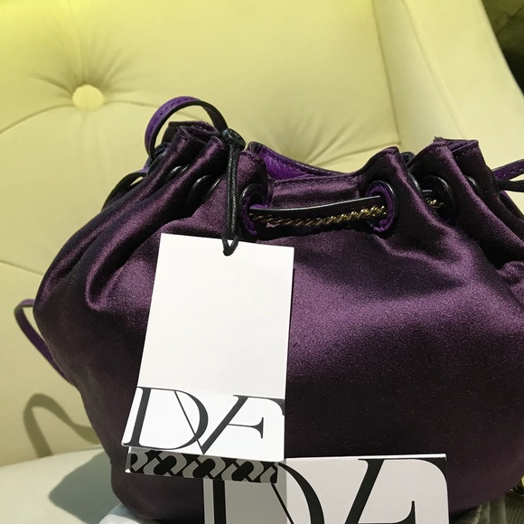 Diane Von Furstenberg DVF Purse Bag Crossbody Satin Purple  ( DVF) Diane von FURSTENBERG  purple satin purse