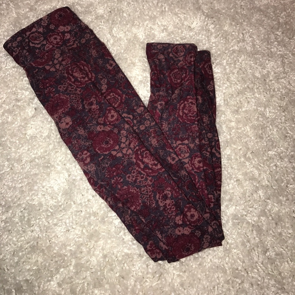 EUC LuLaRoe OS Floral Full Length Legging