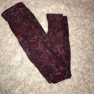 EUC LuLaRoe OS Floral Full Length Legging