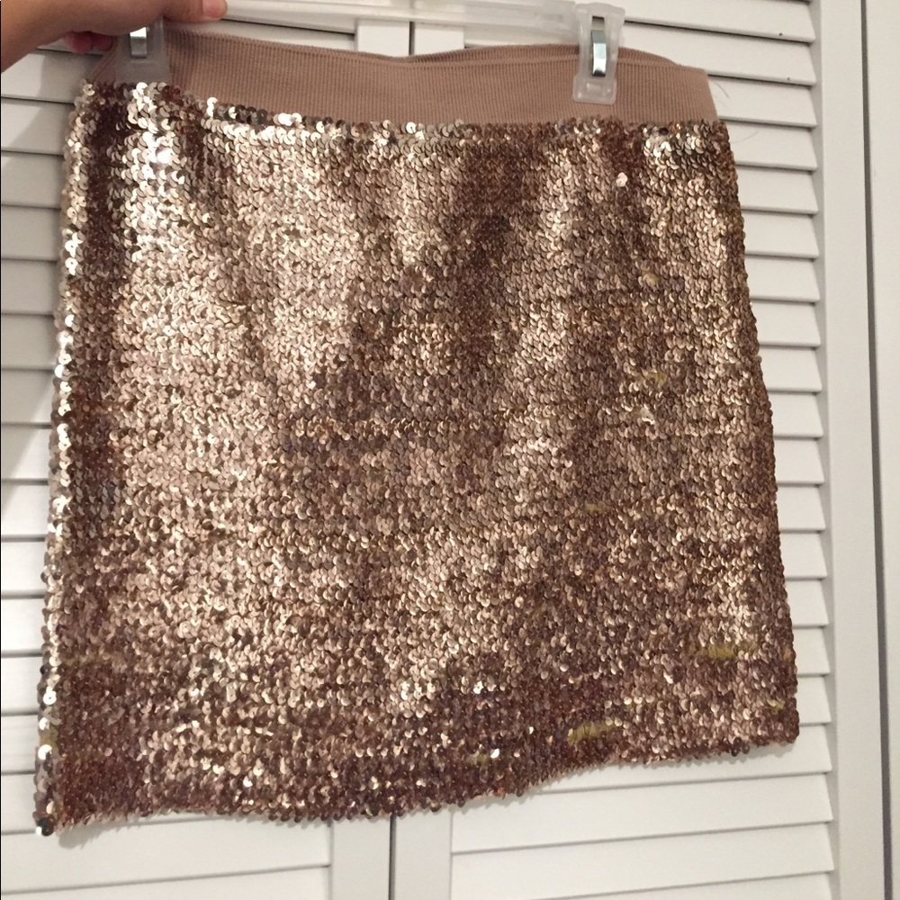 Gold sequined skirt