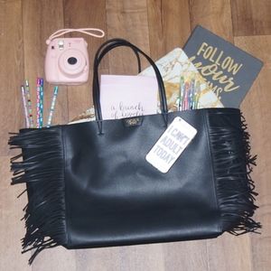 Victoria Secret Fringe Leather Tote Bag