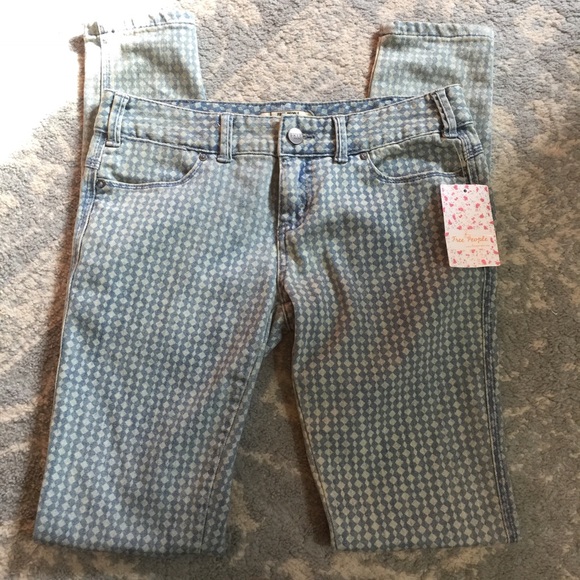 Free People Denim - NWT Free People Blue Dotted Printed Skinny Jeans