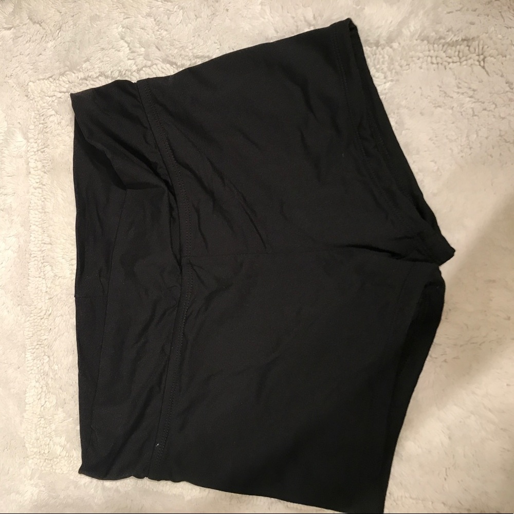Black nylon spandex shorts