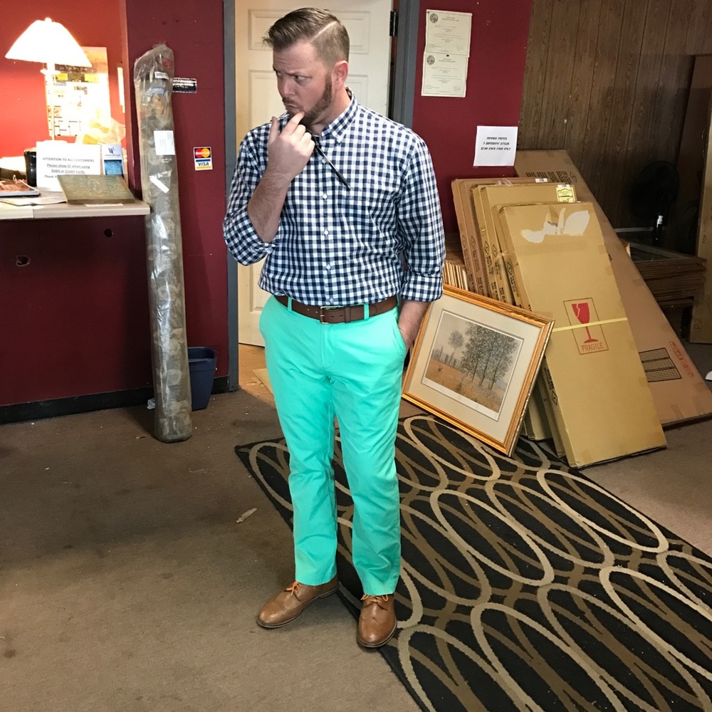 Mint Green Vineyard Vines Slim Fit Breaker Pants