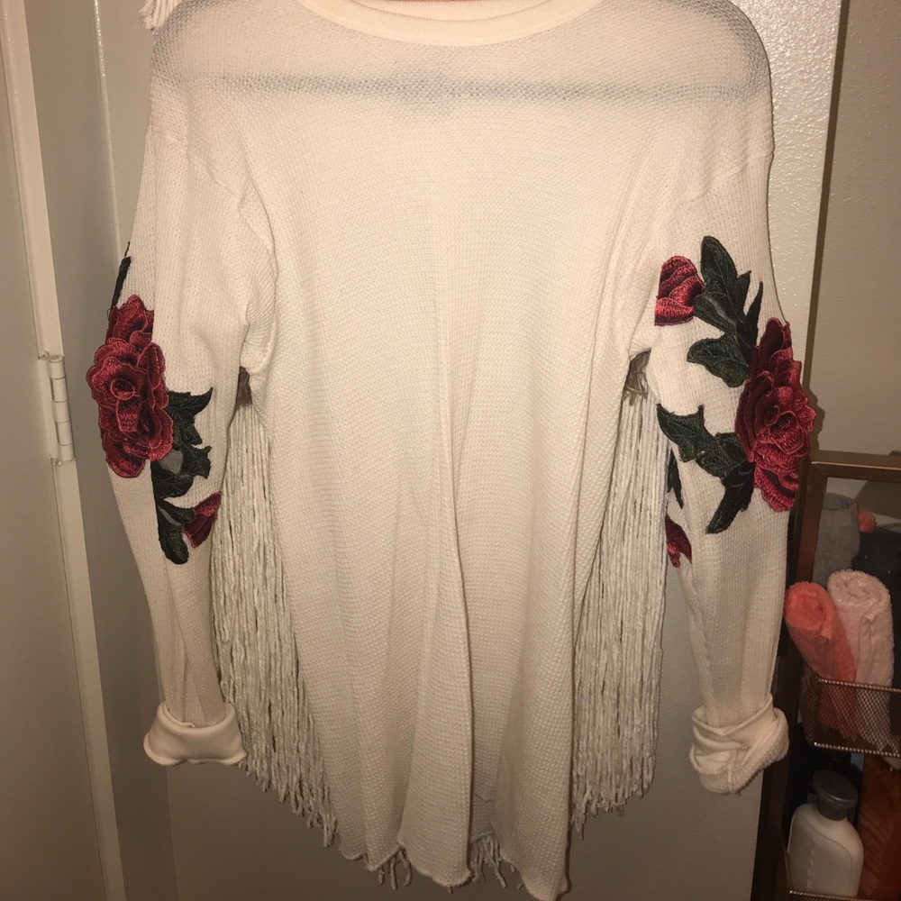 Furst of a kind rose patch sweater