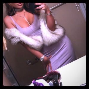 Lavender purple ribbed body con dress