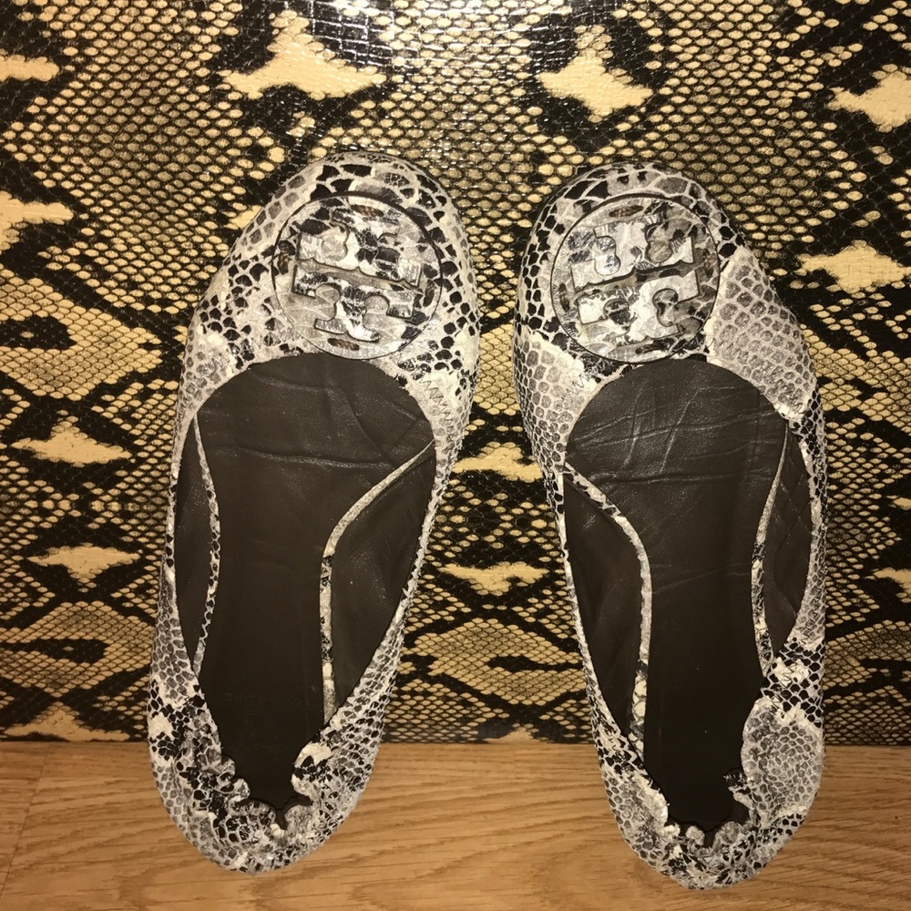 Tory Burch Classic Ballerina Snakeskin Flat 7.5
