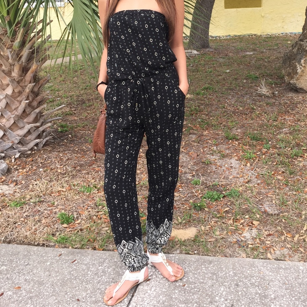 Black w/ white detailing jumpsuit