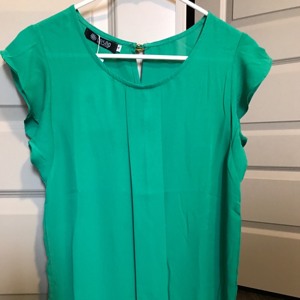 Kelly Green “Sheer” Blouse