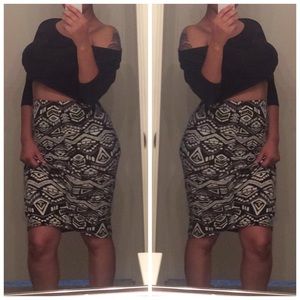 Abstract Pencil Skirt