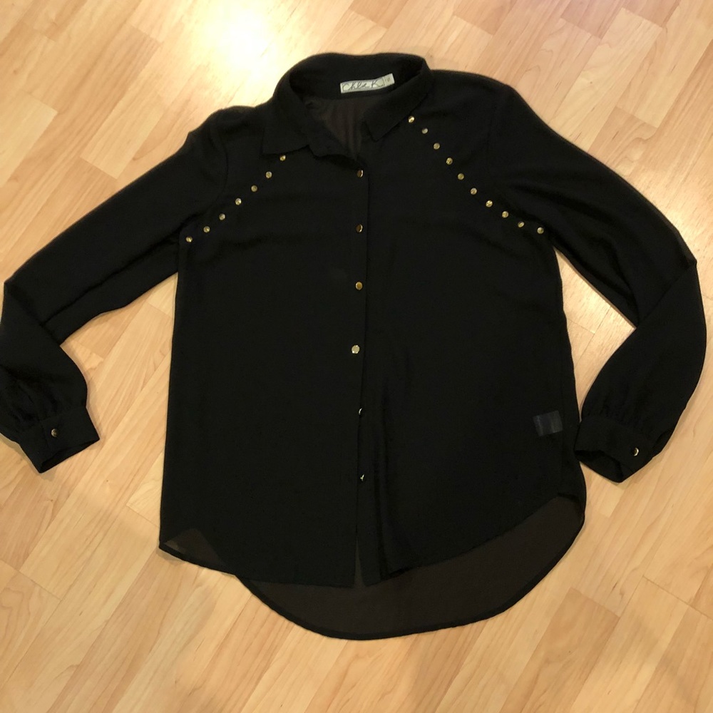 Black studded blouse