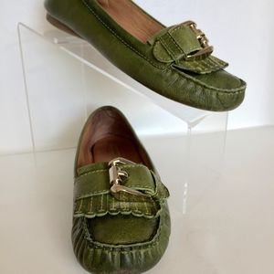 ANTONIO MELANI "Tabbie" Green Leather Loafer 7.5 M