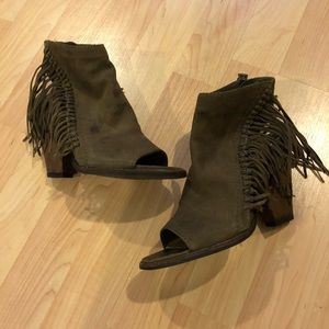 Dolce vita fringe heel booties