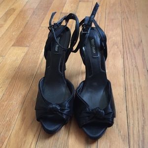 Black silky high heels