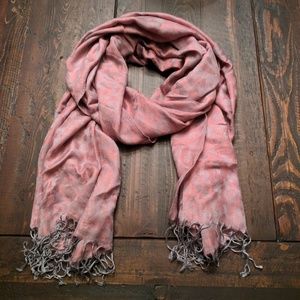 Pink grey leopard print scarf