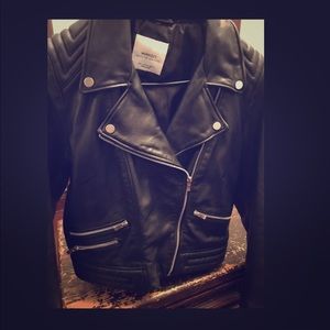 Leather Motto Jacket by Mango...