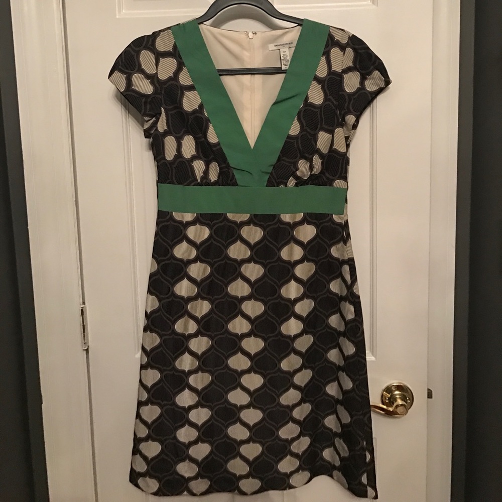 Banana Republic patterned silk dress
