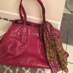 Authentic Coach bag with scarf