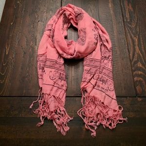 Pink scarf with print