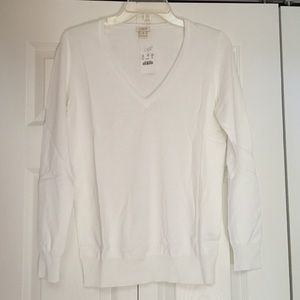 NWT J Crew Cotton Sweater - white - size M