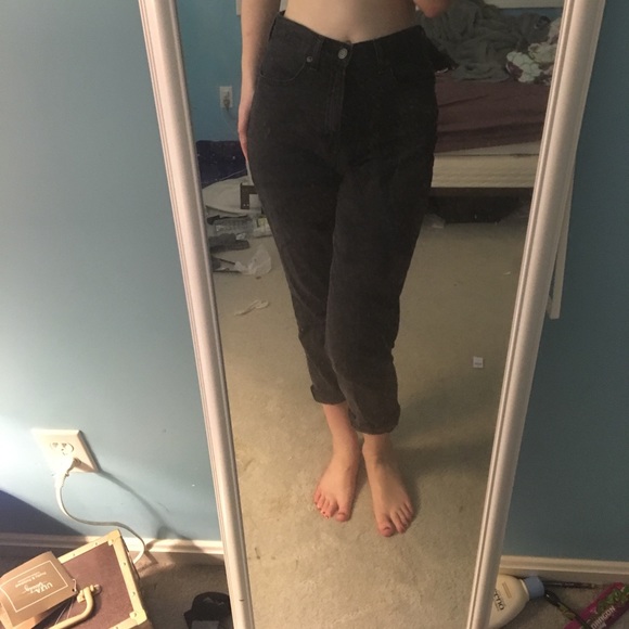 ae black mom jeans