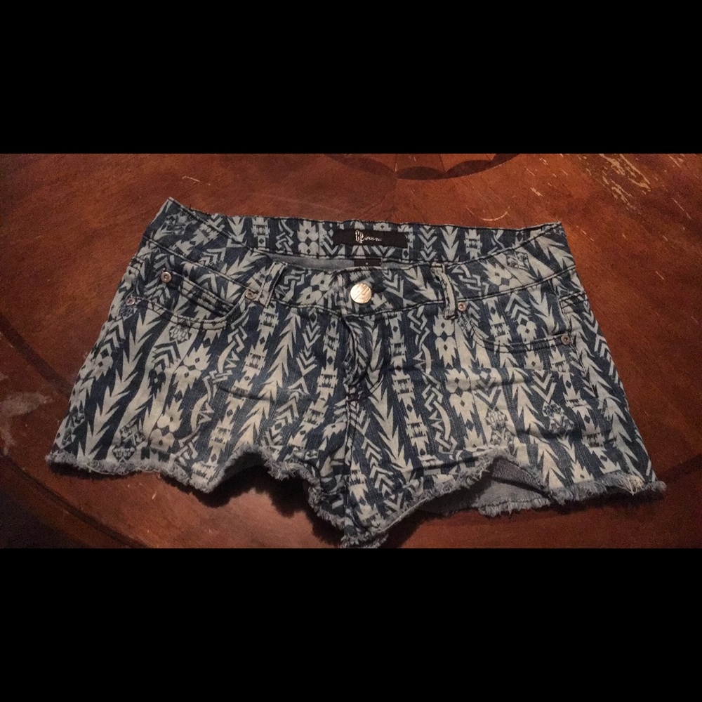 Aztec style jean shorts