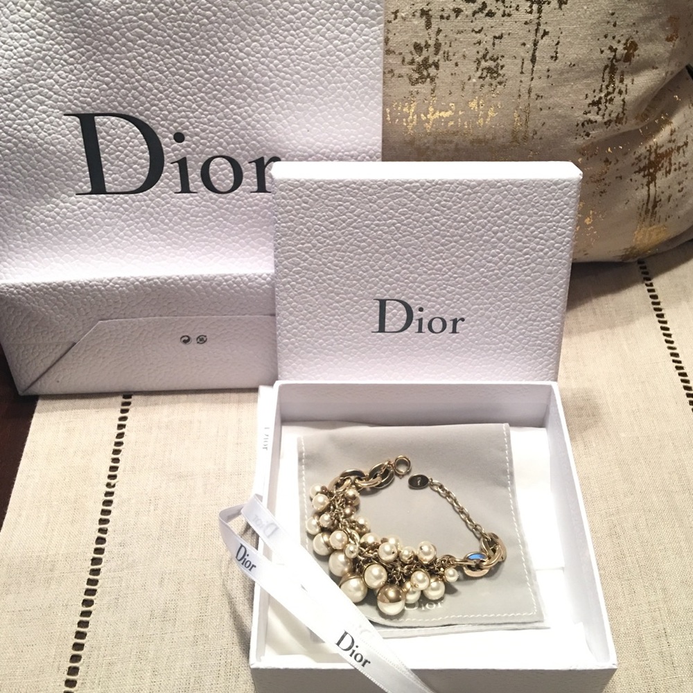 Dior Multi Strand Gold And White Pearls Bracelet - Picture 1 of 8