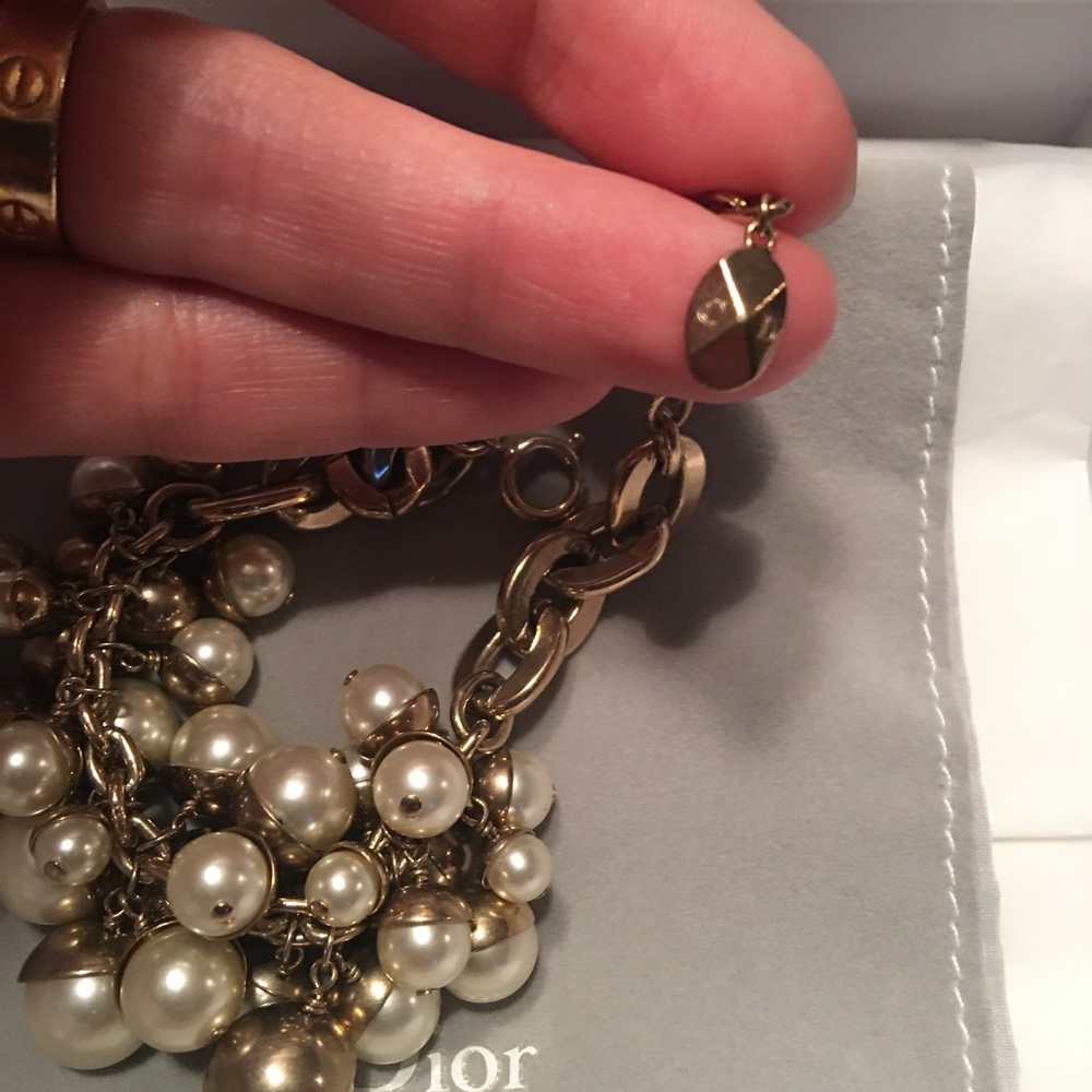 Dior Multi Strand Gold And White Pearls Bracelet - Picture 6 of 8