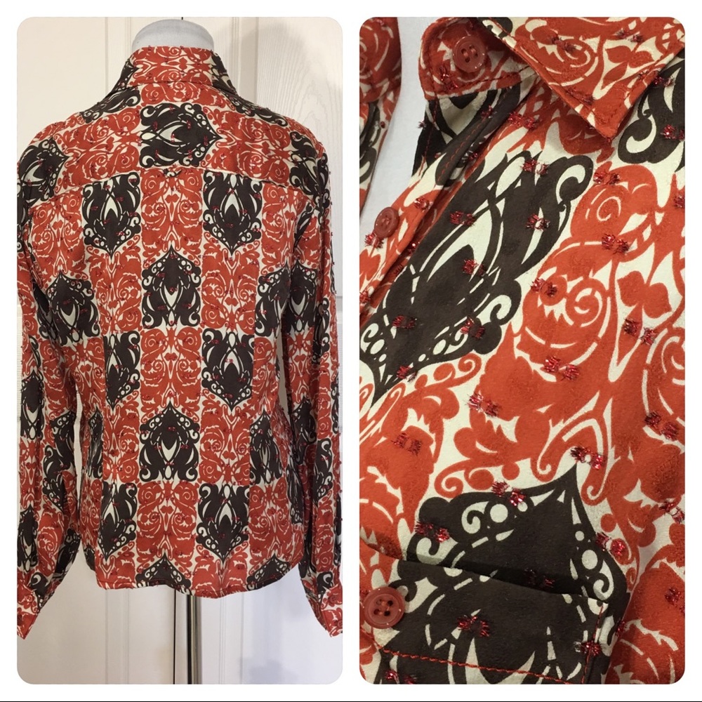 Carolina Herrera silk blouse with embellishments - Picture 3 of 7