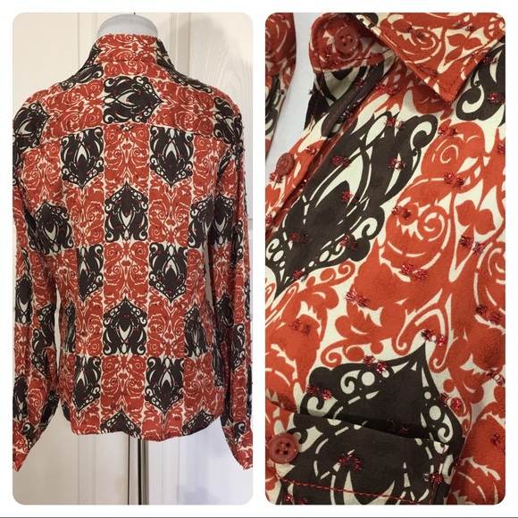 Carolina Herrera silk blouse with embellishments - Picture 3 of 7