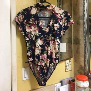 Flowered body suit