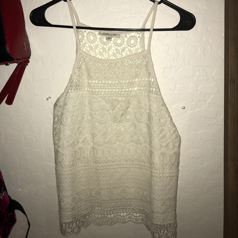 White floral Tank Top