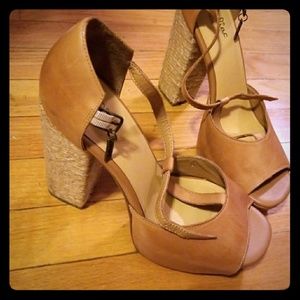 Cognac Platform sandal