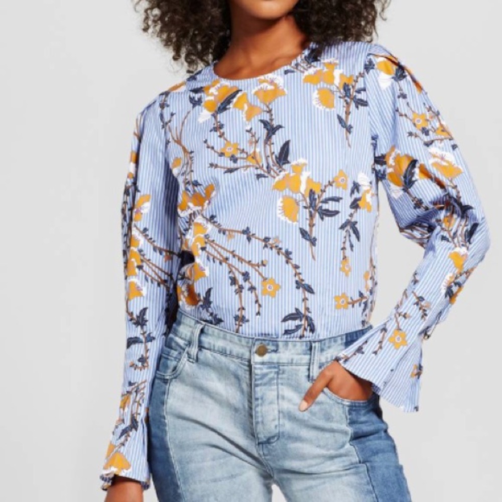 Who What Wear Floral Blouse