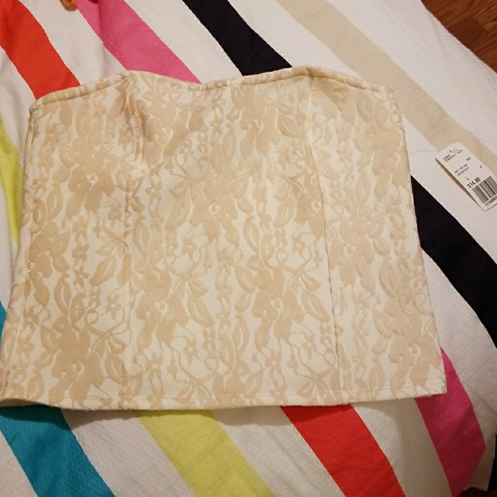 Lace Cropped Tube Top nwt