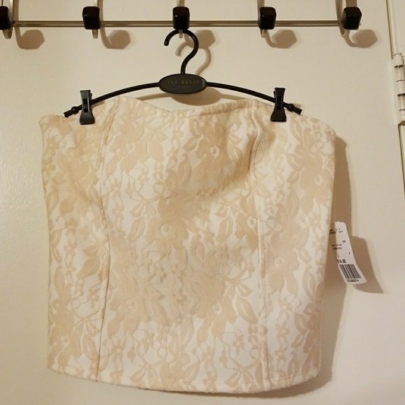 Lace Cropped Tube Top nwt - Picture 3 of 4