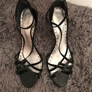 FREE* BCBG Black strappy leather heels